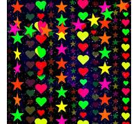 Qpout Guirnaldas de Papel de neón Estrellas de corazón de Amor Serpentinas Colgantes Fiesta de neón Que Brilla en la Oscuridad Fiesta Fluorescente Que cuelga Puntos amorosos Estandartes de Estrellas