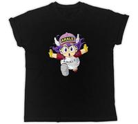 QPQKUFCVQ Japanese Anime Arale Norimaki Movie Poster Cotton Black Men Tshirt