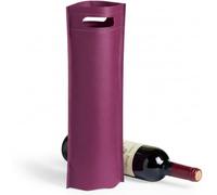 Qpractiko | Bolsa para Botella, 17 x 40 x 10 cm, Burdeos, Non-Woven, asa troquelada, Pack 200 | Reutilizable, Resistente y ecológica para Vino y Cava