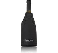 Qpractiko | Enfriador de gel para vino y cava | Negro, nailon, banda ajustable | Refrigeración rápida, reutilizable, ecológico | Mantiene la temperatura durante horas