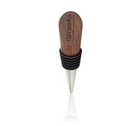 Qpractiko Tapón de vino nogal cierre hermético | 6,2 x 3,8 cm, reutilizable, acero inoxidable y silicona, fácil de limpiar, para botellas abiertas