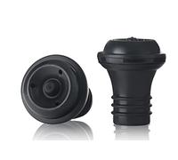 Qpractiko | Tapones de vino | Juego 2 unidades, negro, silicona | Sellado hermético, diseño desmontable, antigoteo | Conserva frescura y sabor del vino