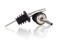 Qpractiko | Vertedores dosificadores pack 2 | Acero inoxidable, plateado | Sistema antigoteo, ajuste universal, dosificación precisa | Vertido limpio para vino, licor y aceite