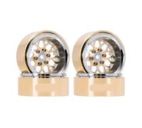 QPSJXN 1.3 "Moduwheel Brass y Aluminio Ruedas Beadlock Offset Negativo Compatible con 1/18 1/24 Crawler RC Cars a Escala(4PCS MW1307SR)