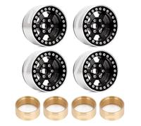 QPSJXN 1,9" Aluminio de Aluminio Beadlock Rim Fulla para 1 10 Escala RC RC Cars Compatible con Modelos como Gen8 y VS4-10 Número de Pieza W1947(W1947BK-1944)