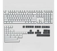 QPSJXN 165 Capas de Teclas de Perfil OEM de Doble Tiro Azul Gris Azul para teclados mecánicos con interruptores MX de retroiluminación RGB(165 OEM White-RU)