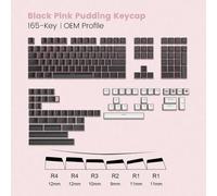 QPSJXN 165 Capas de Teclas de Perfil OEM de Doble Tiro Azul Gris Azul para teclados mecánicos con interruptores MX de retroiluminación RGB(165 OEM Black T-EN)
