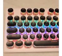 QPSJXN Bajas de bajo Perfil de Corea KeyCaps 104 Capas PBT Redondas universales compatibles con teclados mecánicos MX retroiluminados(Korean Black 104)