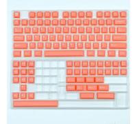 QPSJXN Capas de Teclas de Doble Toma translúcida 121 Compatible con teclados mecánicos RK61 87 100 61 64 68 75 84 87 104(Orange-114keys)