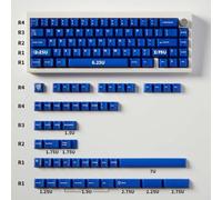 QPSJXN Capas de Teclas de Doble Toma translúcida 121 Compatible con teclados mecánicos RK61 87 100 61 64 68 75 84 87 104(Blue-114keys)