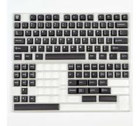 QPSJXN Capas de Teclas de Doble Toma translúcida 121 Compatible con teclados mecánicos RK61 87 100 61 64 68 75 84 87 104(Black-114keys)