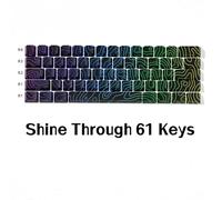 QPSJXN IMD-Tech 61/84/118 Topográfico KeyCap Set OEM Perfil Profile Shine-Through Design Accesorios de Teclado(Black 61 Keys)
