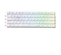 QPSJXN IMD-Tech 61/84/118 Topográfico KeyCap Set OEM Perfil Profile Shine-Through Design Accesorios de Teclado(White 61 Keys)