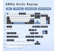 QPSJXN KBDIY Double Shot PBT ISO 7U KeyCap Conjunto para teclados mecánicos Compatibles con Capas de Juego Retro de Switch MX(GMK Arctic)