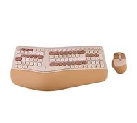 QPSJXN MOFII 2.4G El Teclado ergonómico inalámbrico y el Mouse establecen teclados Coloridos y el Mouse Compatible con los Sistemas de Windows(Milk Tea)