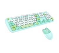 QPSJXN MOFII Combo de Teclado y Mouse inalámbrico MOFII 2.4GHz para Uso multimensivo con Cuaderno portátil y PC(Green)