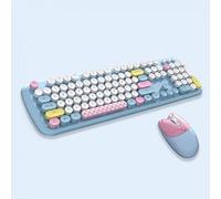 QPSJXN MOFII Combo de Teclado y Mouse inalámbrico MOFII 2.4GHz para Uso multimensivo con Cuaderno portátil y PC(Blue)
