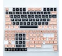 QPSJXN Perfil SA Blanco y Amarillo 142 PBT Double Shot Teckcap Conjunto para teclados de Juegos mecánicos con Varios interruptores(Black and Pink)