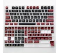 QPSJXN Perfil SA Blanco y Amarillo 142 PBT Double Shot Teckcap Conjunto para teclados de Juegos mecánicos con Varios interruptores(Black and Red)