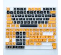 QPSJXN Perfil SA Blanco y Amarillo 142 PBT Double Shot Teckcap Conjunto para teclados de Juegos mecánicos con Varios interruptores(Black and Yellow)
