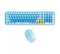 QPSJXN Teclado inalámbrico y Mouse mofii Establecido 24 g de Enchufe y reproducción de Teclado Compatible y Combo de Mouse(Blue Mixed)
