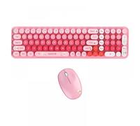 QPSJXN Teclado inalámbrico y Mouse mofii Establecido 24 g de Enchufe y reproducción de Teclado Compatible y Combo de Mouse(Pink Mixed)