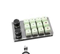 QPSJXN Teclado mecánico Compacto de 12 Teclas con macros programables de diseño Totalmente Contable y retroiluminación RGB(K12-RGB-Green)