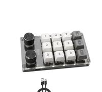 QPSJXN Teclado mecánico Compacto de 12 Teclas con macros programables de diseño Totalmente Contable y retroiluminación RGB(K12-RGB-Greey)