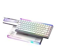 QPSJXN Teclado mecánico de Interruptor magnético 8K 0.01 mm RT Hot Swap RGB Personalice el Accesorio de Juegos de Fibra de Carbono Compatible con Varios Sistemas(White Contour-Side)