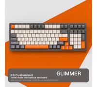 QPSJXN Teclado mecánico de Juego inalámbrico K8 Hot Hot Backlit Backlit Bluetooth 2.4G Wired Lineal Red Switch PS4 PC Windows Gamers(Glimmer)