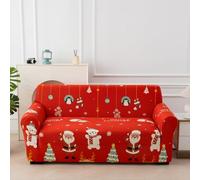 Qpswznk Funda de Sofá 2 plazas Pingüino Santa Claus Funda de Sofá Elástica Súper con Diseño Elegante Universal Antideslizante Protector Cubierta de Muebles