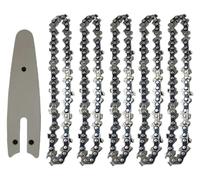 QPSYYB Cadenas de motosierra 4 pulgadas y barra guía, minicadenas acero, herramienta hoja sierra eléctrica, accesorio repuesto for, corte madera,1211