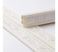 QPTGWPBZY Zócalo de Espuma Autoadhesivo Impermeable | Borde de Papel Pintado Premium de 4,6 m for decoración del hogar(White,W8cm)