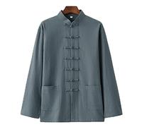 QPZK Conjunto de Arte marcial de Uniforme de algodón Tai chi, Traje de Sabor Unisex Ropa Tradicional Tradicional Ropa Kung fu metitación Uniforme de Ejercicio transpirabl Green-XXL