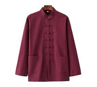 QPZK Conjunto de Arte marcial de Uniforme de algodón Tai chi, Traje de Sabor Unisex Ropa Tradicional Tradicional Ropa Kung fu metitación Uniforme de Ejercicio transpirabl Red-XL