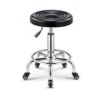 QPZK Taburete giratorio de altura ajustable con ruedas y reposapiés, taburete hidráulico redondo de piel sintética para spa médico, sala de dibujo, salón, tatuaje, trabajo, oficina, masaje, color