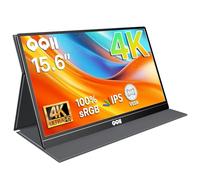 QQH Monitor portátil 4K, 15.6 pulgadas IPS 3840 x 2160 UHD USB-C HDMI, monitor de viaje portátil para laptop, monitor de juegos de aleación ultrafina, segunda pantalla con funda inteligente