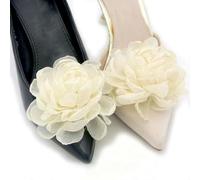 QQLADY 1 par de Clips de zapatos de flores rosas, hebillas de zapatos de flores para mujer, hebilla de abalorio de tacón alto diario para fiesta de boda y graduación