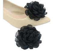 QQLADY 1 par de Clips de zapatos de flores rosas, hebillas de zapatos de flores para mujer, hebilla de abalorio de tacón alto diario para fiesta de boda y graduación