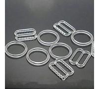 QQLADY Botones ajustables de 6mm, 8mm, 10mm, 12mm, 15mm, 20mm, 100 juegos de juntas tóricas y deslizador, botones de nailon blancos y negros transparentes, conjunto de sujetador para mujer