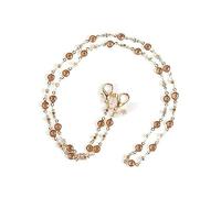 QQLADY Cadena de gafas de cristal bohemio para mujer, máscara con cuentas de corazón y perlas, cuerda colgante, accesorios para gafas, cadena para máscara, gafas de sol, cadena de cuerda