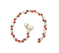 QQLADY Cadena de gafas de cristal bohemio para mujer, máscara con cuentas de corazón y perlas, cuerda colgante, accesorios para gafas, cadena para máscara, gafas de sol, cadena de cuerda