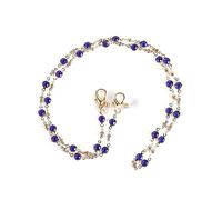 QQLADY Cadena de gafas de cristal bohemio para mujer, máscara con cuentas de corazón y perlas, cuerda colgante, accesorios para gafas, cadena para máscara, gafas de sol, cadena de cuerda