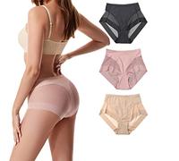 QQLADY Calzoncillos moldeadores sin Costuras de Seda de Hielo de Cintura Alta, Bragas Transpirables sin Costuras, Ropa Interior Sexy. (X-Large,3PCS)