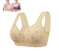 QQLADY Fiona Charm Daisy Bra - Cómodo y Conveniente Sujetador con botón Frontal, Sujetadores inalámbricos para Uso Diario, Sujetador con Margaritas para Mujer (46/105,1PCS-A)