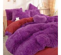 QQLADY Funda de edredón Peluda, Cama cálida, Juego de Cama de Terciopelo de Felpa, Funda nórdica de Cachemira de Lana, Funda de Almohada para niñas, Princesa