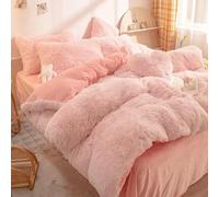 QQLADY Funda de edredón Peluda, Cama cálida, Juego de Cama de Terciopelo de Felpa, Funda nórdica de Cachemira de Lana, Funda de Almohada para niñas, Princesa