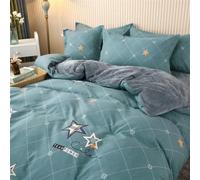 QQLADY Funda nórdica de Terciopelo de Leche Engrosada de una Sola Pieza, Funda nórdica de Franela de Terciopelo Coral Doble para Estudiantes, Calidez de Invierno