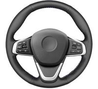 QQLADY Funda para Volante para BMW X2 F39 2018 2019 2020 2021, Cubiertas del Volante de Bricolaje, Funda de Cuero para Volante de Coche Cosida a Mano, Antideslizante y Suave,A Blackline