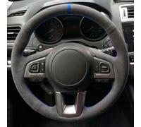 QQLADY Funda para Volante para Subaru Outback 2014 2015 2016 2017, Cubiertas del Volante de Bricolaje, Funda de Cuero para Volante de Coche Cosida a Mano, Antideslizante y Suave,C Greyline